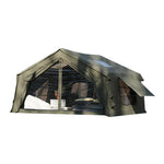 TREKKA 10 Square Meter Camping Tent - Durable Poly-Cotton Fabric, Panoramic TPU Windows, Spacious Interior, All-Season Outdoor Shelter - Army Green