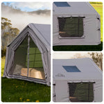 TREKKA 10 Square Meter Camping Tent - Durable Poly-Cotton Fabric, Panoramic TPU Windows, Spacious Interior, All-Season Outdoor Shelter - Grey