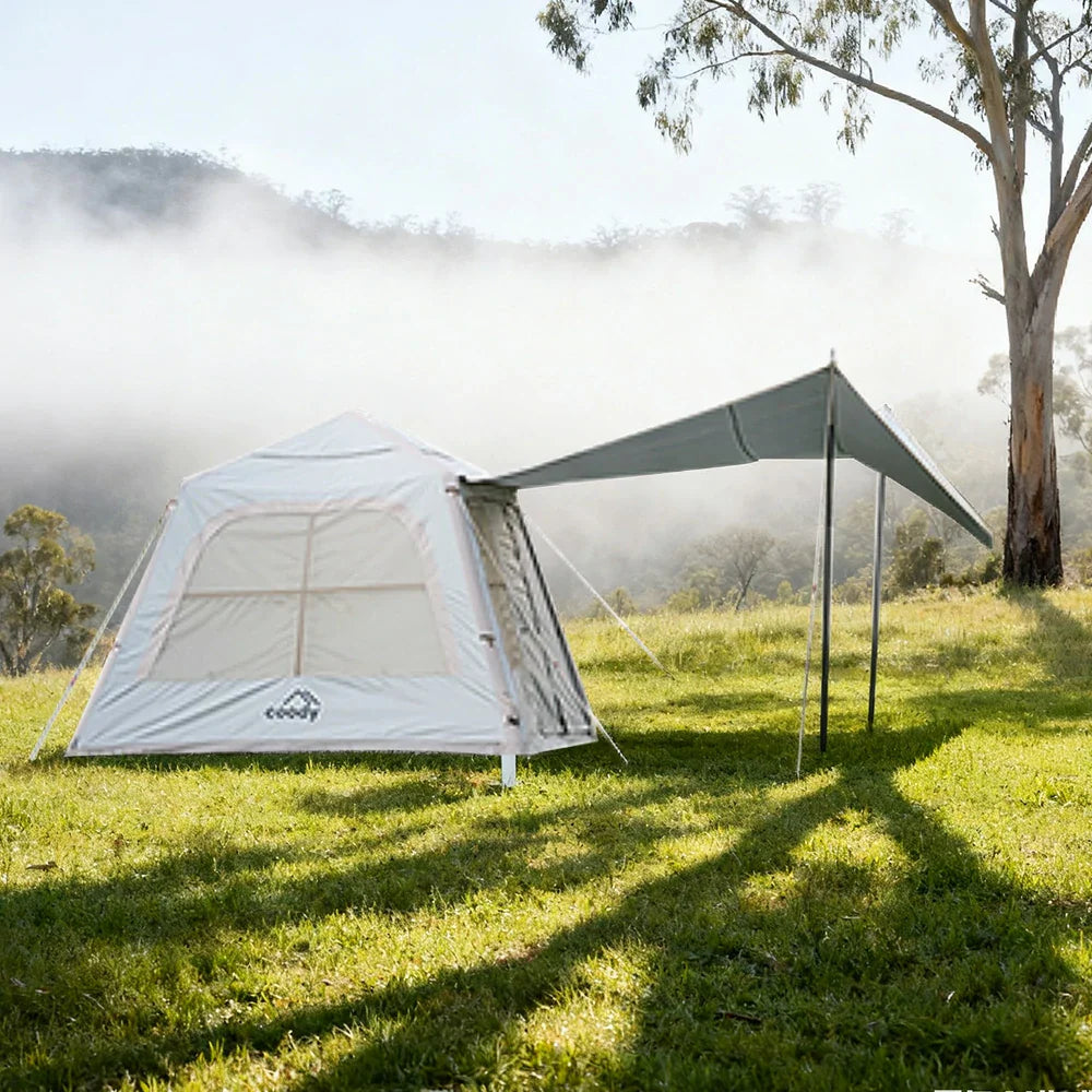 TREKKA 5.8 Square Meter Oxford Fabric Camping Tent - Ventilated Windows, Durable Waterproof Material, Compact & Spacious Design for Outdoor - White
