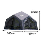 TREKKA 13 Square Meter Hub Station Camping Tent - Multi-Side Expandable Design, Panoramic Mesh Windows, Spacious All-Season Shelter - Grey