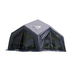 TREKKA 13 Square Meter Hub Station Camping Tent - Multi-Side Expandable Design, Panoramic Mesh Windows, Spacious All-Season Shelter - Grey