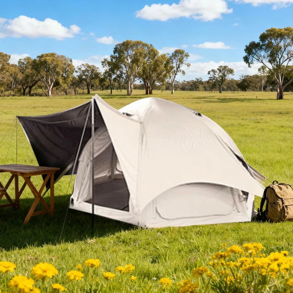 TREKKA Dome Camping Tent - Durable Weather-Resistant Fabric, Panoramic Ventilation Windows, Includes Rolling Carry Bag - Off White