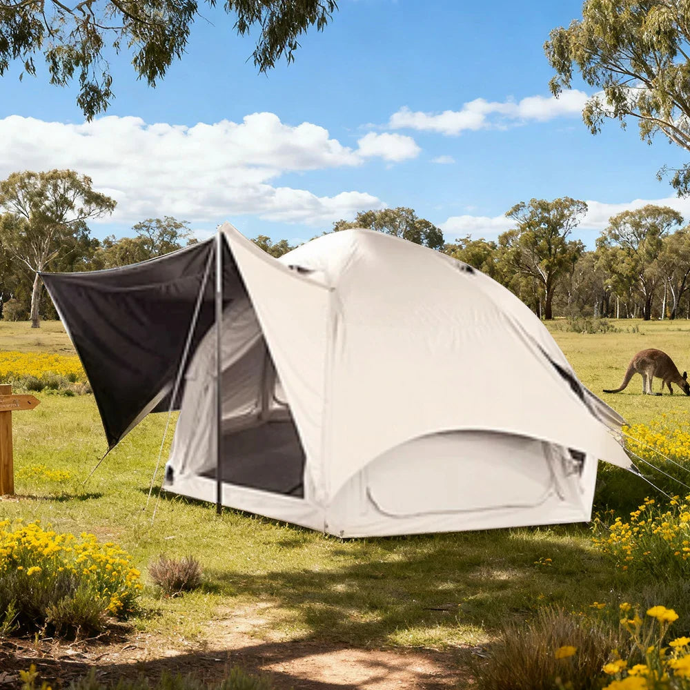TREKKA Dome Camping Tent - Durable Weather-Resistant Fabric, Panoramic Ventilation Windows, Includes Rolling Carry Bag - Off White