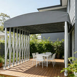 TREKKA Outdoor Retractable Canopy Tent - 5/7/8m Heavy-Duty Telescopic Frame Lockable Wheels Waterproof & UV-Resistant Fabric Space-Saving Design - Grey