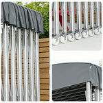 TREKKA Outdoor Retractable Canopy Tent - 5/7/8m Heavy-Duty Telescopic Frame Lockable Wheels Waterproof & UV-Resistant Fabric Space-Saving Design - Grey