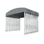 TREKKA Outdoor Retractable Canopy Tent - 5/7/8m Heavy-Duty Telescopic Frame Lockable Wheels Waterproof & UV-Resistant Fabric Space-Saving Design - Grey