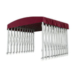 TREKKA Outdoor Retractable Canopy Tent - 5/7/8m Heavy-Duty Telescopic Frame Lockable Wheels Waterproof & UV-Resistant Fabric Space-Saving Design - Wine Red