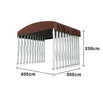 TREKKA Outdoor Retractable Canopy Tent - 5/7/8m Heavy-Duty Telescopic Frame Lockable Wheels Waterproof & UV-Resistant Fabric Space-Saving Design - Coffee