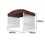 TREKKA Outdoor Retractable Canopy Tent - 5/7/8m Heavy-Duty Telescopic Frame Lockable Wheels Waterproof & UV-Resistant Fabric Space-Saving Design - Coffee