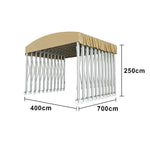 TREKKA Outdoor Retractable Canopy Tent - 5/7/8m Heavy-Duty Telescopic Frame Lockable Wheels Waterproof & UV-Resistant Fabric Space-Saving Design - Khaki