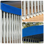 TREKKA Outdoor Retractable Canopy Tent - 5/7/8m Heavy-Duty Telescopic Frame Lockable Wheels Waterproof & UV-Resistant Fabric Space-Saving Design - Blue