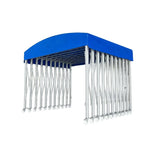 TREKKA Outdoor Retractable Canopy Tent - 5/7/8m Heavy-Duty Telescopic Frame Lockable Wheels Waterproof & UV-Resistant Fabric Space-Saving Design - Blue