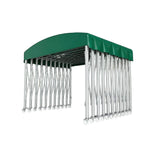 TREKKA Outdoor Retractable Canopy Tent - 5/7/8m Heavy-Duty Telescopic Frame Lockable Wheels Waterproof & UV-Resistant Fabric Space-Saving Design - Green