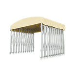 TREKKA Outdoor Retractable Canopy Tent - 5/7/8m Heavy-Duty Telescopic Frame Lockable Wheels Waterproof & UV-Resistant Fabric Space-Saving Design - Beige