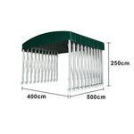 TREKKA Outdoor Retractable Canopy Tent - 5/7/8m Heavy-Duty Telescopic Frame Lockable Wheels Waterproof & UV-Resistant Fabric Space-Saving Design - Dark Green