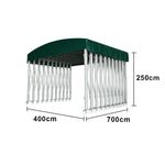 TREKKA Outdoor Retractable Canopy Tent - 5/7/8m Heavy-Duty Telescopic Frame Lockable Wheels Waterproof & UV-Resistant Fabric Space-Saving Design - Dark Green