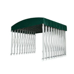 TREKKA Outdoor Retractable Canopy Tent - 5/7/8m Heavy-Duty Telescopic Frame Lockable Wheels Waterproof & UV-Resistant Fabric Space-Saving Design - Dark Green