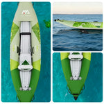 TREKKA 312/412/475cm Inflatable Kayak Durable PVC Multi-Chamber Design Splash-Proof Bow Removable Seat Ideal for Fishing & Recreation