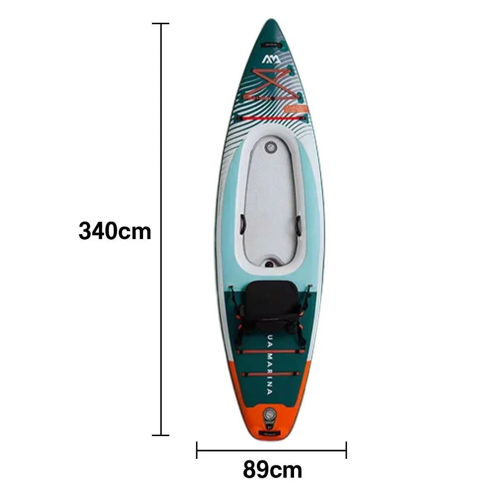 TREKKA 340/402cm Kayak Multi-Chamber Design Durable PVC Removable Seat Cushion Ideal for Fishing & Recreation