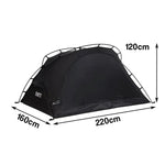 TREKKA Lightweight Backpacking Tent - Teflon Flame-Retardant Ripstop Fabric, Waterproof Design, Aluminum Pole Structure - Black