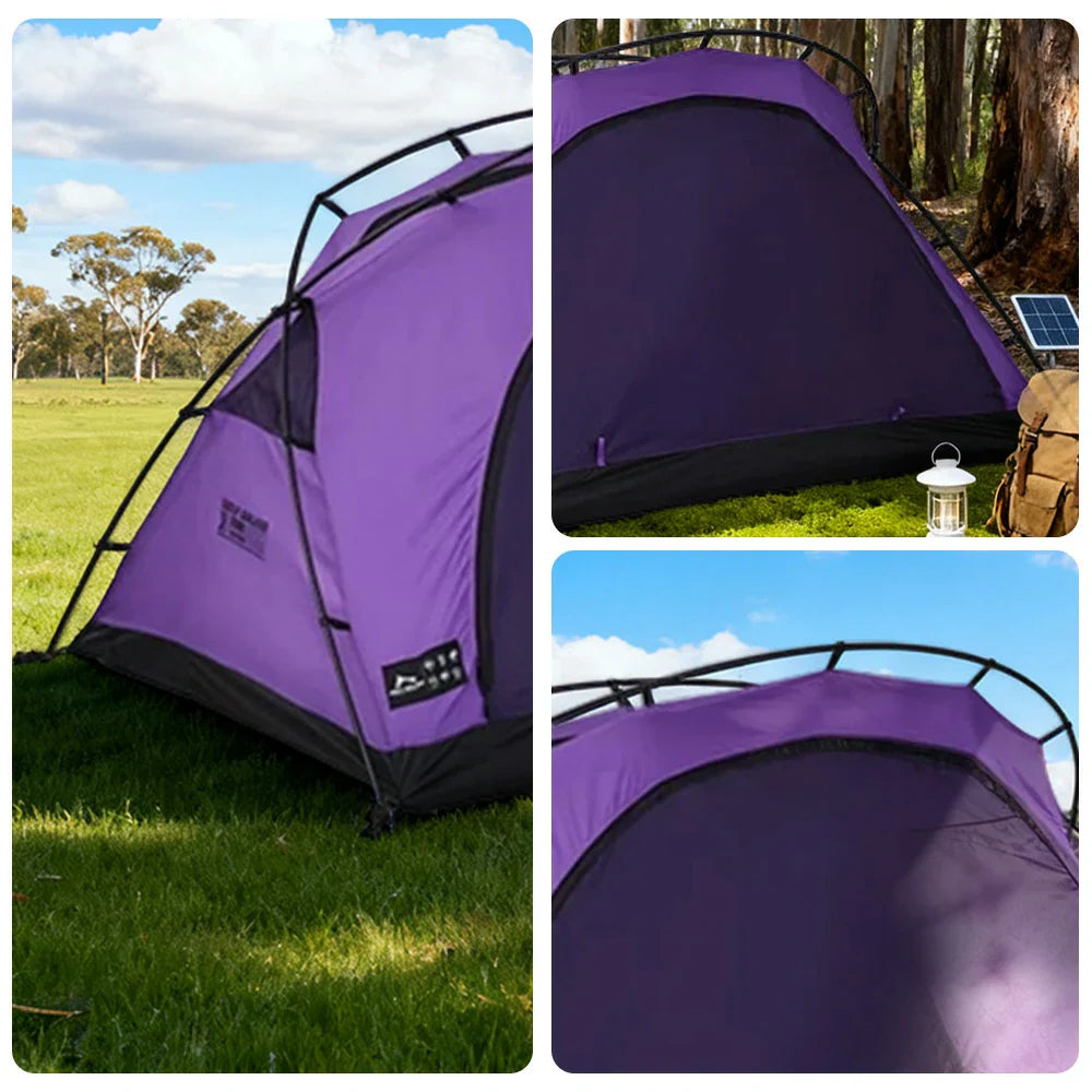 TREKKA Lightweight Backpacking Tent - Teflon Flame-Retardant Ripstop Fabric, Waterproof Design, Aluminum Pole Structure - Purple