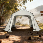 TREKKA Auto-Open Large Camping Canopy Tent - Ripstop Oxford Fabric, Fast Setup, Heavy-Duty Steel Frame - Ivory White