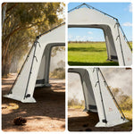TREKKA Auto-Open Large Camping Canopy Tent - Ripstop Oxford Fabric, Fast Setup, Heavy-Duty Steel Frame - Ivory White