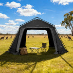 TREKKA Auto-Open Large Camping Canopy Tent - Ripstop Oxford Fabric, Fast Setup, Heavy-Duty Steel Frame - Black
