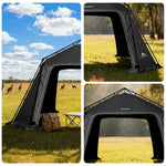 TREKKA Auto-Open Large Camping Canopy Tent - Ripstop Oxford Fabric, Fast Setup, Heavy-Duty Steel Frame - Black