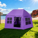 TREKKA Inflatable Cabin Camping Tent - Rapid Setup, Air-Beam Construction, Blackout Fabric, Spacious Family Shelter - Purple