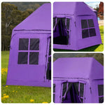 TREKKA Inflatable Cabin Camping Tent - Rapid Setup, Air-Beam Construction, Blackout Fabric, Spacious Family Shelter - Purple