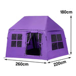 TREKKA Inflatable Cabin Camping Tent - Rapid Setup, Air-Beam Construction, Blackout Fabric, Spacious Family Shelter - Purple