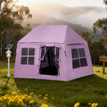TREKKA Inflatable Cabin Camping Tent - Rapid Setup, Air-Beam Construction, Blackout Fabric, Spacious Family Shelter - Pink