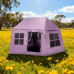 TREKKA Inflatable Cabin Camping Tent - Rapid Setup, Air-Beam Construction, Blackout Fabric, Spacious Family Shelter - Pink