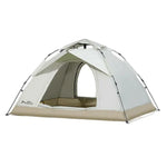 TREKKA Auto-Open Camping Tent UPF50+ - Silver-Coated UV Protection, Dual Door Design, Lightweight 2-3 Person Shelter - Off White