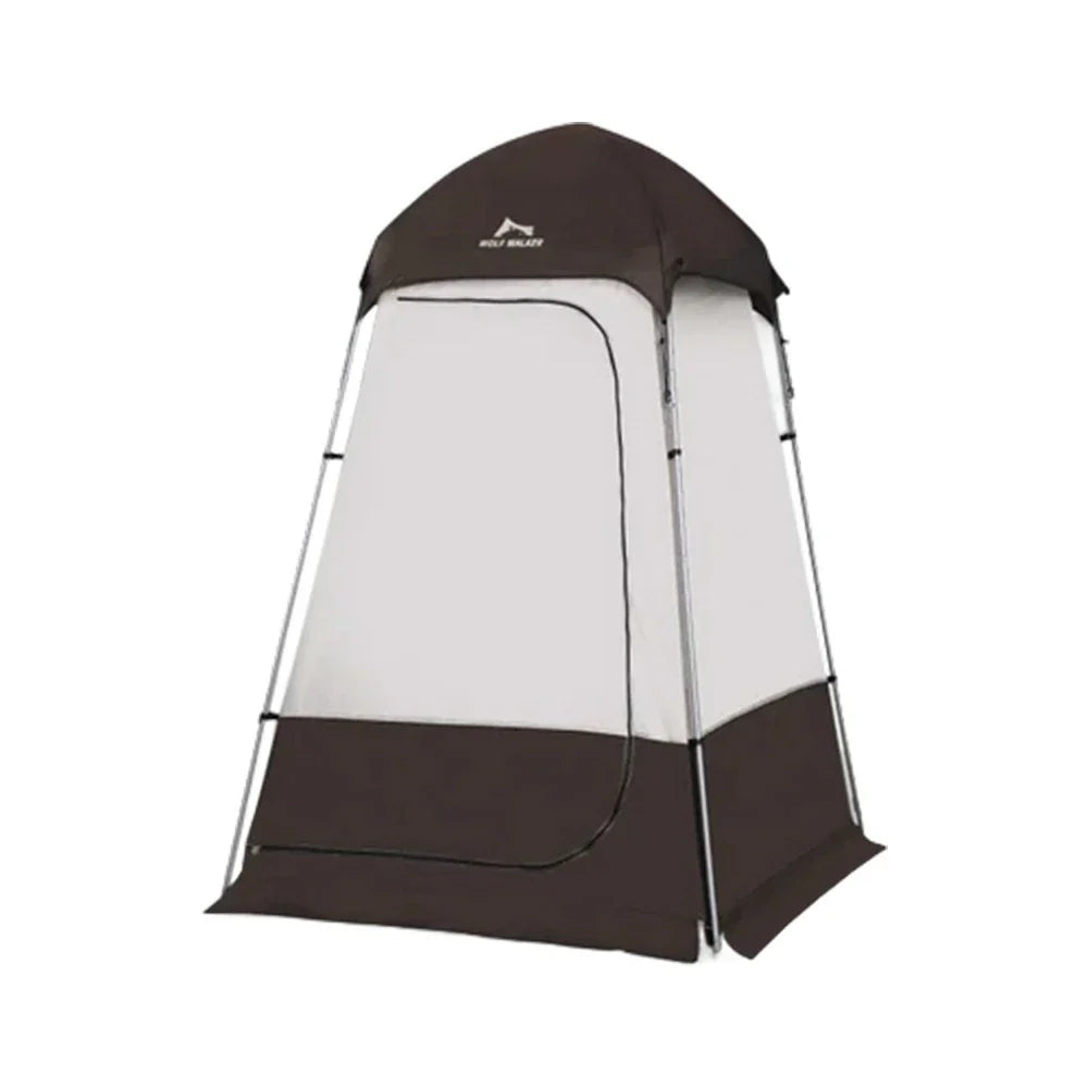 TREKKA Outdoor Camping Shower & Changing Tent - Privacy Design, Silver-Coated Fabric, Portable Quick Setup Shelter - Brown