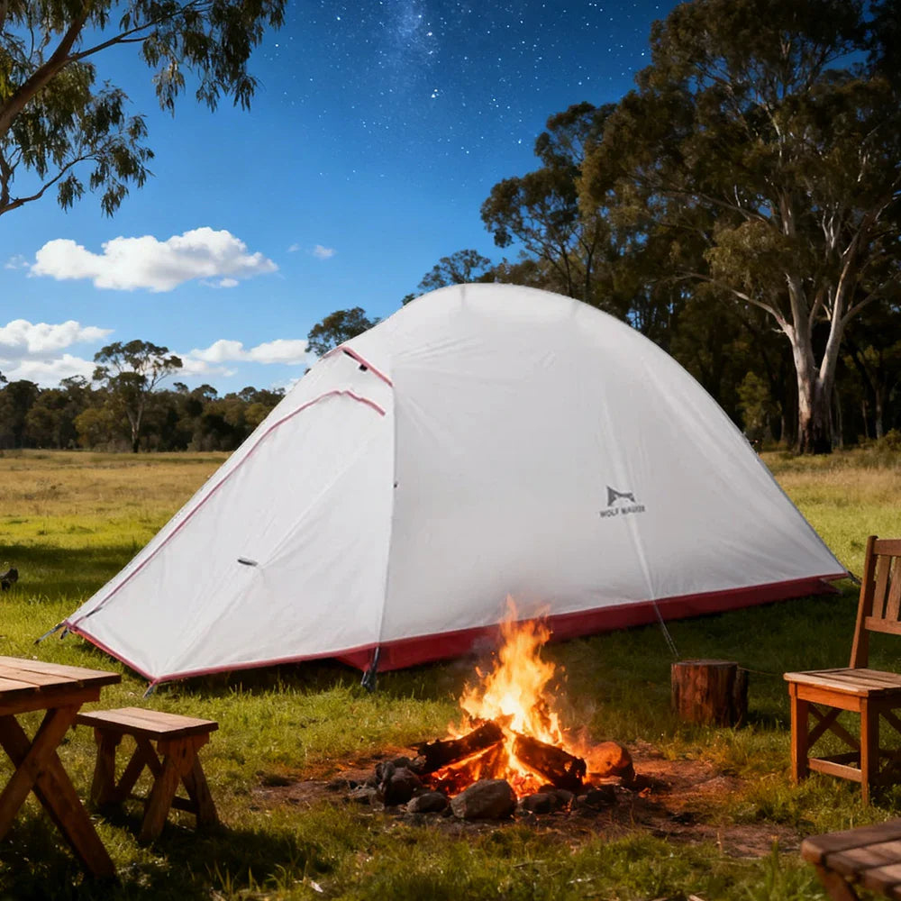 TREKKA Ultralight Silicone-Coated Hiking Tent - Windproof, Waterproof, Compact Backpacking Shelter - Grey