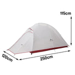 TREKKA Ultralight Silicone-Coated Hiking Tent - Windproof, Waterproof, Compact Backpacking Shelter - Grey