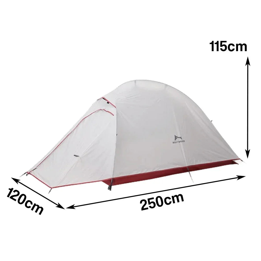 TREKKA Ultralight Silicone-Coated Hiking Tent - Windproof, Waterproof, Compact Backpacking Shelter - Grey