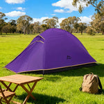 TREKKA Ultralight Silicone-Coated Hiking Tent - Windproof, Waterproof, Compact Backpacking Shelter - Purple