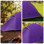 TREKKA Ultralight Silicone-Coated Hiking Tent - Windproof, Waterproof, Compact Backpacking Shelter - Purple