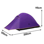 TREKKA Ultralight Silicone-Coated Hiking Tent - Windproof, Waterproof, Compact Backpacking Shelter - Purple
