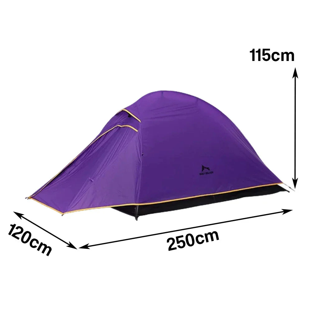 TREKKA Ultralight Silicone-Coated Hiking Tent - Windproof, Waterproof, Compact Backpacking Shelter - Purple