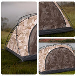 TREKKA Kangaroo-Style Camping Tent - Large Front Vestibule, Windproof & Waterproof, Stable Freestanding 2-Person Shelter - Yellow Camo