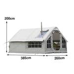 TREKKA 10 Square Meter Integrated Inflatable Camping Tent with Stove Jack & Air Pump - Waterproof, Spacious All-Season Shelter Wind-Resistant  - Grey