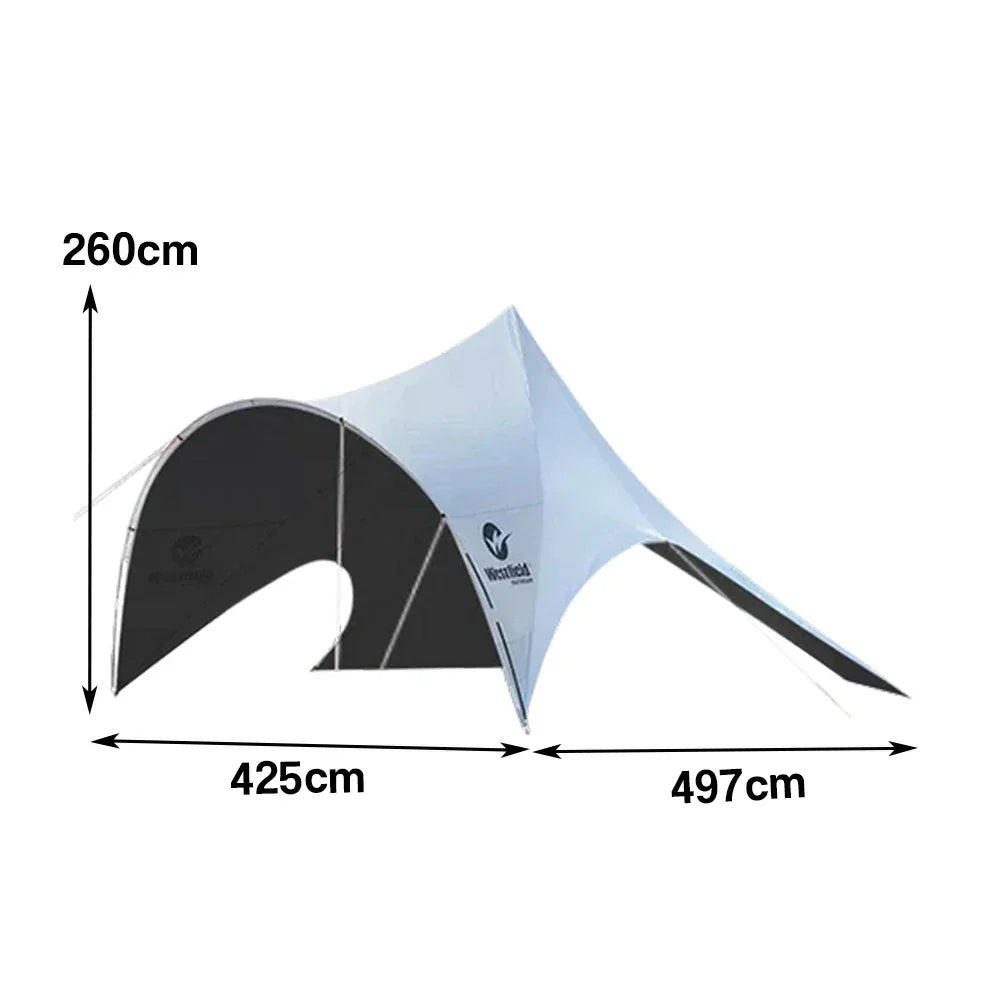 TREKKA Outdoor Sun Shelter Canopy - UV-Resistant Blackout Coating, Wide Shading Coverage, Stable Multi-Point Support - White