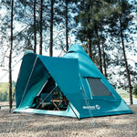 TREKKA 20 Square Meter Inflatable Cotton-Touch Tent Waterproof, Spacious 4-8 Person Shelter - Blue