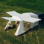 TREKKA Connectable Tunnel Camping Tent Spacious Multi-Room Shelter, Windproof & Waterproof Outdoor Setup - White