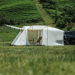 TREKKA Connectable Tunnel Camping Tent Spacious Multi-Room Shelter, Windproof & Waterproof Outdoor Setup - White