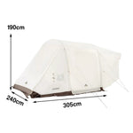 TREKKA Connectable Tunnel Camping Tent Spacious Multi-Room Shelter, Windproof & Waterproof Outdoor Setup - White